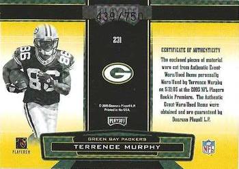 2005 Playoff Absolute Memorabilia #231 Terrence Murphy Back