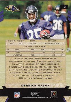 2005 Playoff Honors #10 Derrick Mason Back