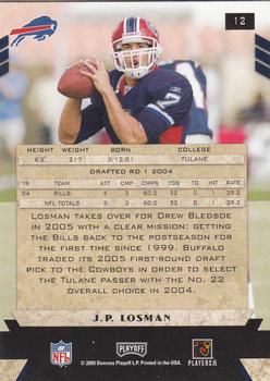 2005 Playoff Honors #12 J.P. Losman Back