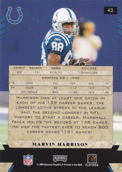 2005 Playoff Honors #43 Marvin Harrison Back