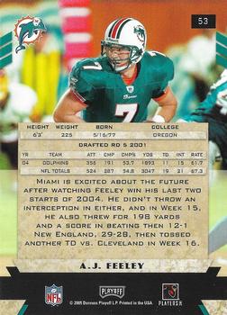 2005 Playoff Honors #53 A.J. Feeley Back