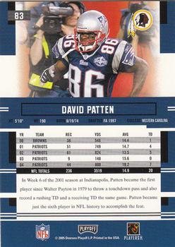 2005 Playoff Prestige #83 David Patten Back