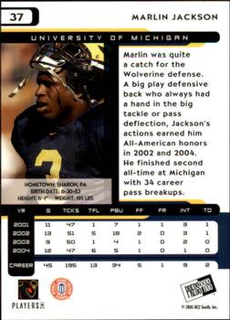 2005 Press Pass #37 Marlin Jackson Back