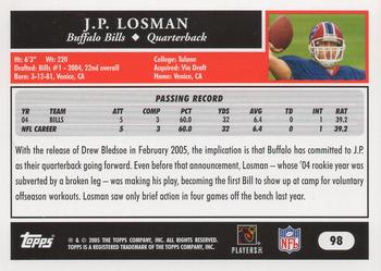 2005 Topps #98 J.P. Losman Back