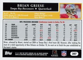2005 Topps #307 Brian Griese Back
