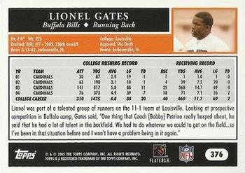2005 Topps #376 Lionel Gates Back