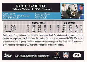 2005 Topps #151 Doug Gabriel Back