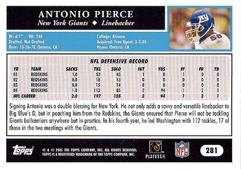 2005 Topps #281 Antonio Pierce Back