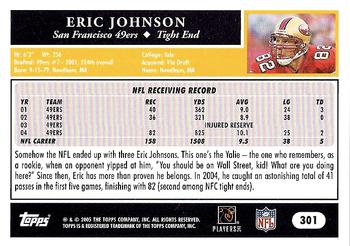 2005 Topps #301 Eric Johnson Back