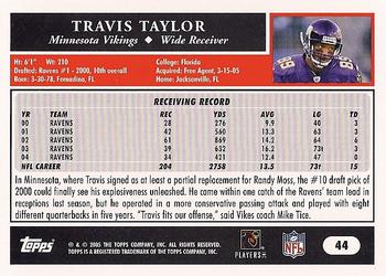 2005 Topps #44 Travis Taylor Back