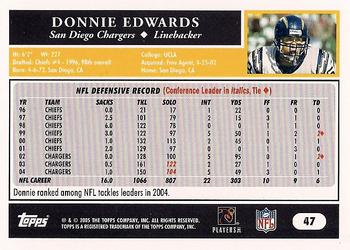 2005 Topps #47 Donnie Edwards Back