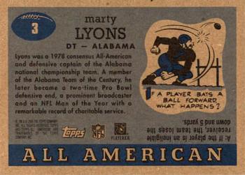 2005 Topps All American #3 Marty Lyons Back