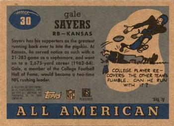 2005 Topps All American #30 Gale Sayers Back