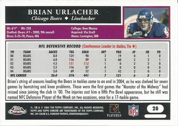 2005 Topps Chrome #20 Brian Urlacher Back