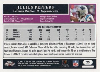 2005 Topps Chrome #25 Julius Peppers Back