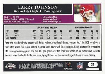 2005 Topps Chrome #31 Larry Johnson Back
