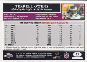 2005 Topps Chrome #32 Terrell Owens Back