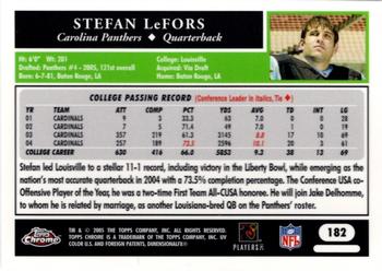 2005 Topps Chrome #182 Stefan LeFors Back