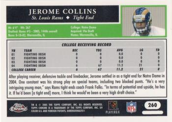 2005 Topps Chrome #260 Jerome Collins Back
