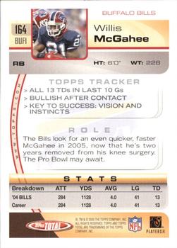 2005 Topps Total #164 Willis McGahee Back