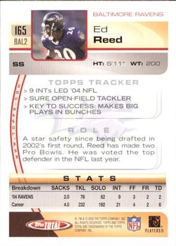 2005 Topps Total #165 Ed Reed Back