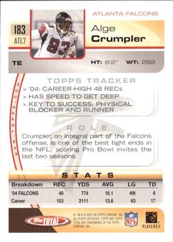 2005 Topps Total #183 Alge Crumpler Back