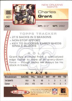 2005 Topps Total #186 Charles Grant Back