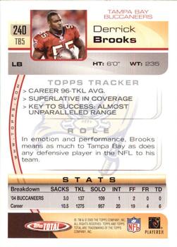 2005 Topps Total #240 Derrick Brooks Back