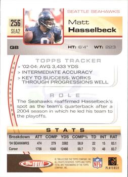 2005 Topps Total #256 Matt Hasselbeck Back