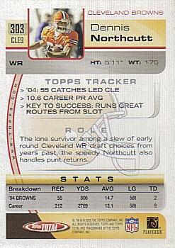 2005 Topps Total #303 Dennis Northcutt Back