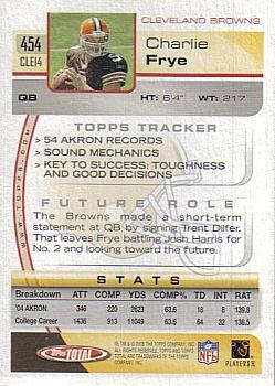 2005 Topps Total #454 Charlie Frye Back