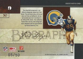2009 Playoff National Treasures - Biography Materials Signature #9 Fred Dryer Back