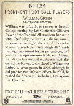 2005 Topps Turkey Red #134 William Green Back
