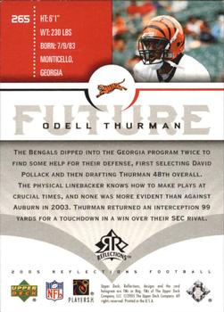 2005 Upper Deck Reflections #265 Odell Thurman Back