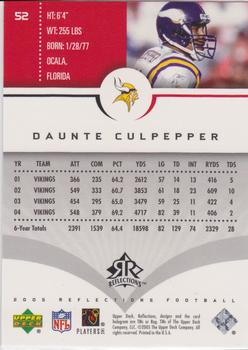 2005 Upper Deck Reflections #52 Daunte Culpepper Back