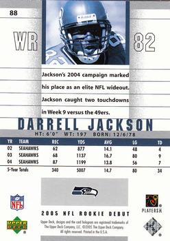2005 Upper Deck Rookie Debut #88 Darrell Jackson Back