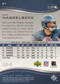 2005 Upper Deck Sweet Spot #87 Matt Hasselbeck Back