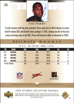 2005 Upper Deck Ultimate Collection #185 Tab Perry Back