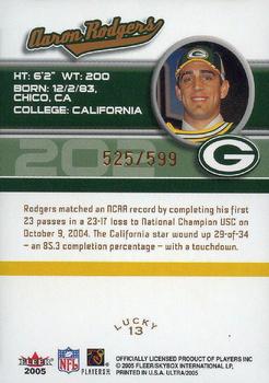 2005 Ultra #202 Aaron Rodgers Back