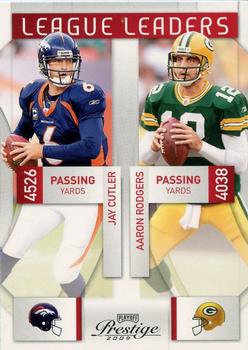 2009 Playoff Prestige - League Leaders #2 Jay Cutler / Aaron Rodgers Front