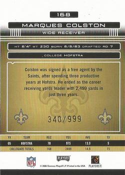 2006 Playoff Absolute Memorabilia #168 Marques Colston Back