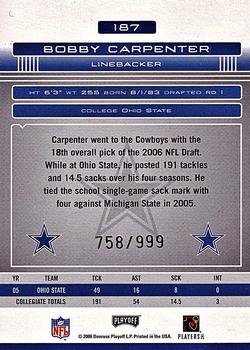 2006 Playoff Absolute Memorabilia #187 Bobby Carpenter Back