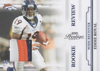 2009 Playoff Prestige - Rookie Review Materials Prime #19 Eddie Royal Front