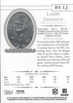2006 Bowman Sterling #BS-LJ Larry Johnson Back