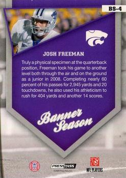 2009 Press Pass - Banner Season #BS-4 Josh Freeman Back