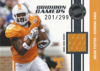 2009 Press Pass - Gridiron Gamers Jerseys Silver #GGAF Arian Foster Front