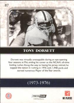 2009 Press Pass Legends - Emerald #87 Tony Dorsett Back