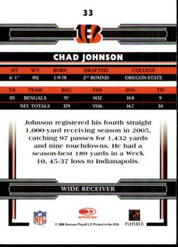 2006 Donruss Threads #33 Chad Johnson Back
