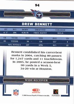 2006 Donruss Threads #94 Drew Bennett Back