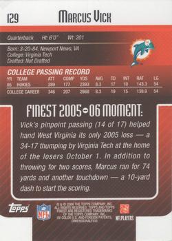 2006 Finest #129 Marcus Vick Back